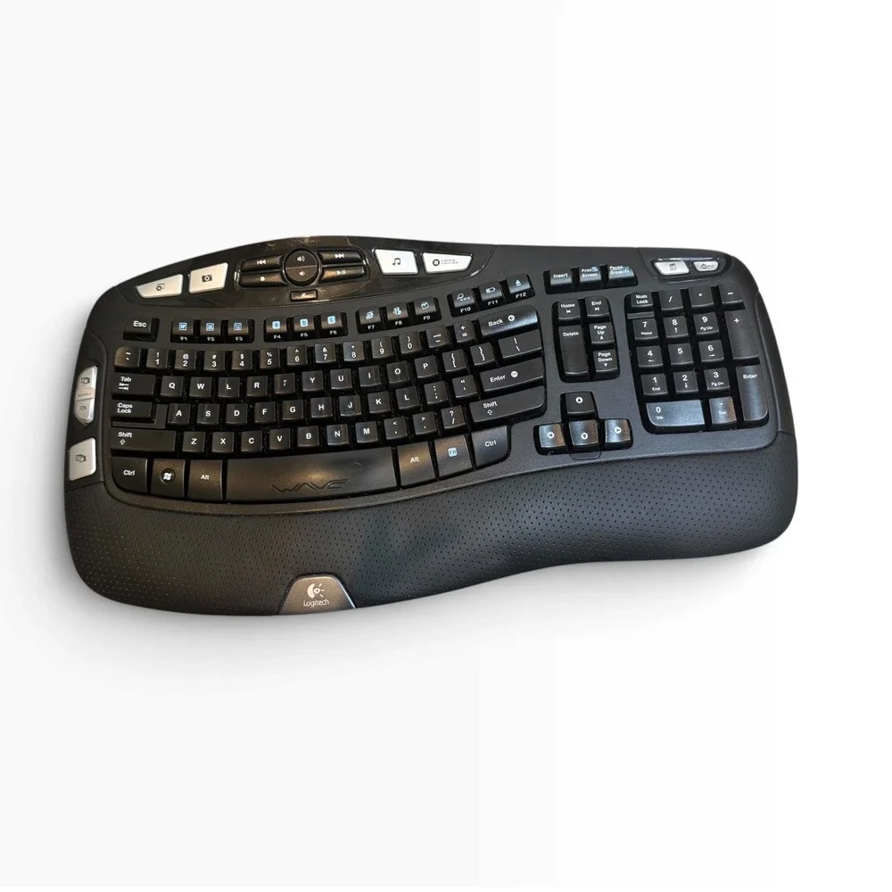Logitech K350 Wireless Wave Ergonomic Keyboard Black Y-RBN90 Media Keys not test